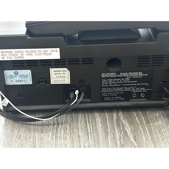 Vintage Citizen JCR872 Stereo FM /AM Electronic Duel Alarm System Cassette Recor - Picture 6 of 7